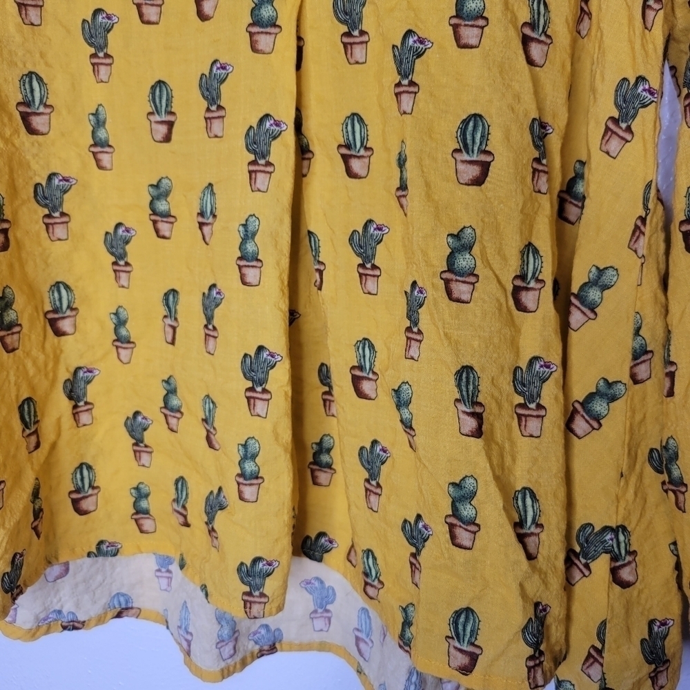 Ivy Jane Cactus Mustard Blouse Women's Size Small - Picture 5 of 13